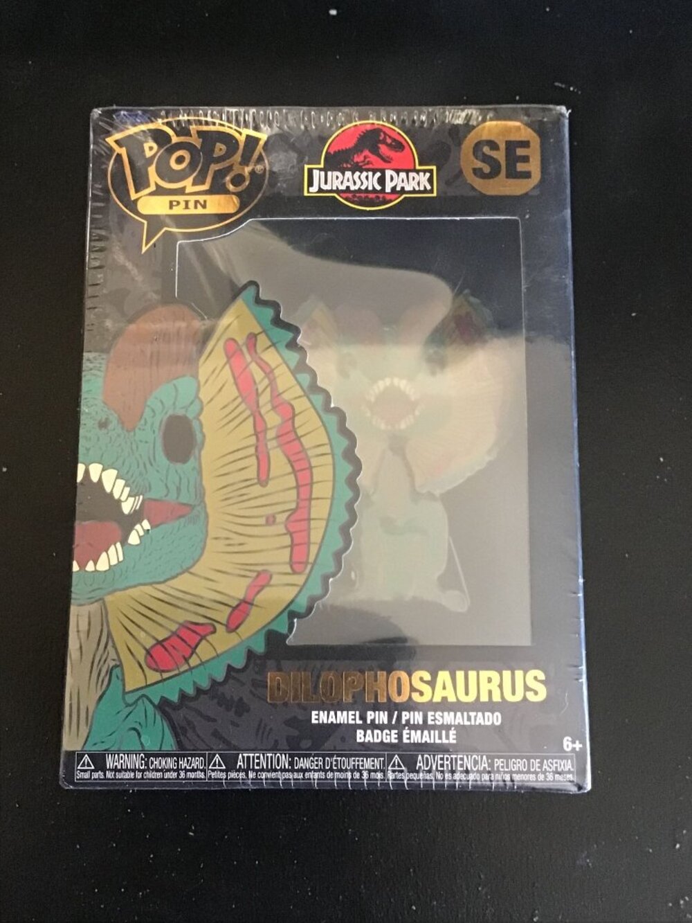 Funko Pop Pin Jurassic Park Dilophosaurus SE Special Edition Enamel Pin Sealed